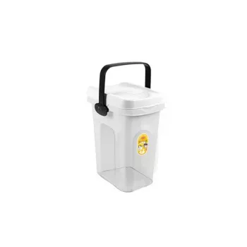 STEFANPLAST mājdzīvnieku barības uzglabāšanas trauks 2.5 kg 7 L 23x19x31 cm, caurspīdīgs/balts