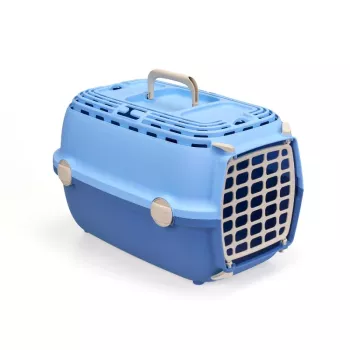 STEFANPLAST Transporta būris Horizon 1 ar plastmasas durvīm 48x32x30 cm gaiši zils/zils