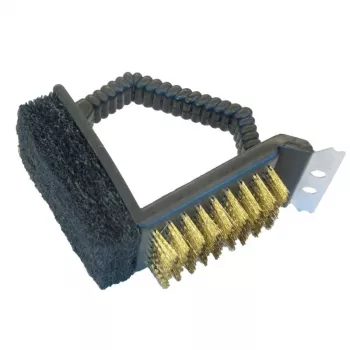 ASI COLLECTION grila birste 10 cm, nerūsējošā tērauda 3-puses T-veida birste ar ergonomisku rokturi