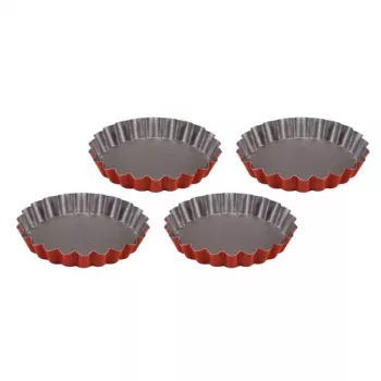 GUARDINI Tartletes formu komplekts 4 gab. Rossana Ø12x1,9cm Nepiedegoša tērauda Antracīta
