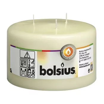 BOLSIUS Mamoth svece cilindrs ar 3 daktiem Ø100x150mm bēšā