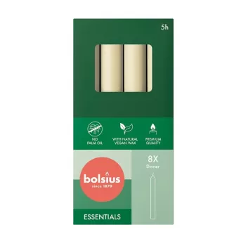 BOLSIUS galda sveces 8 gab. iepakojumā 170/20mm Pearl
