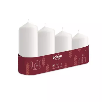 BOLSIUS sveces cilindrs, 4 gab. Ø120, 100, 80, 60x48mm, baltas