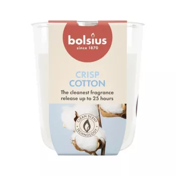 BOLSIUS True Scents svece stikla traukā ar svaigas kokvilnas smaržu Ø80x73mm