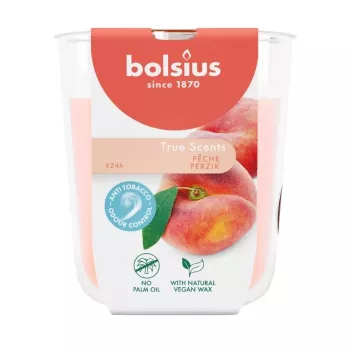 Bolsius True Scents smaržīga svece stikla burkā, persiku aromāts, Ø80x73 mm