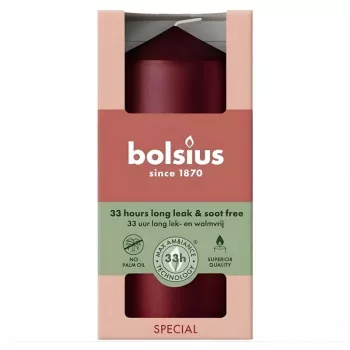 Bolsius Candle Cylinder Ø120x58 mm, Metallic Red svece