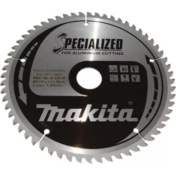 Makita B-33548 SPECIALIZED ripzāģa asmens 210 x 30 mm, 60 zobi, TCT, ATB, kokam un laminātam