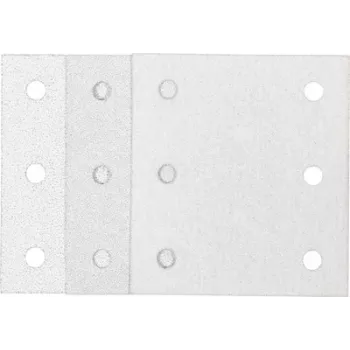 Makita 192352-4 slīppapīra komplekts, 10 gab., graudainība P60/P100/P150, 102 x 114 mm, ar āķa un cilpas stiprinājumu, daudzfunkciju instrumentiem