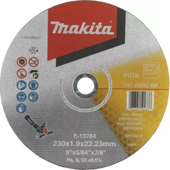 Makita E-13764 griešanas disks 230 mm, 22,23 mm urbums, 1,9 mm biezs, metālam un nerūsējošajam tēraudam