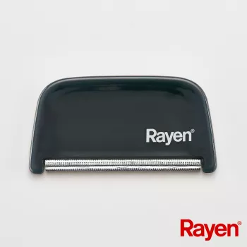 RAYEN pūku novācējs, uzlādējams auduma skuveklis ar nerūsējošā tērauda asmeņiem