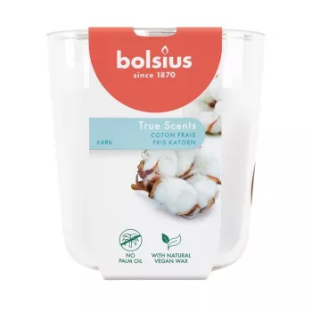 Bolsius True Scents smaržīgā svece stikla burkā, Fresh Cotton, Ø97x85 mm