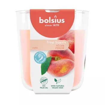 BOLSIUS True Scents smaržīga svece stikla traukā persiku aromātā Ø97x85mm