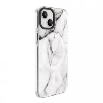 Evelatus Apple iPhone 15 PC+TPU apvalks ar MagSafe, marmora balts