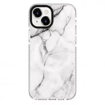 Evelatus Apple iPhone 15 PC+TPU apvalks ar MagSafe, marmora balts