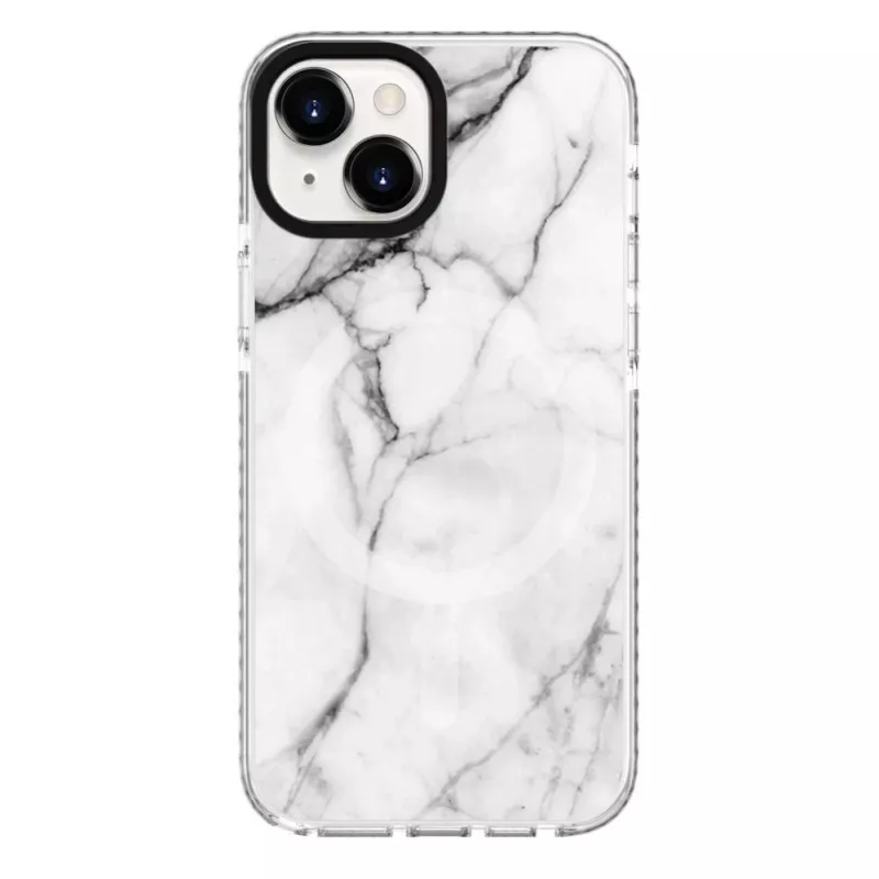 Evelatus Apple iPhone 15 PC+TPU apvalks ar MagSafe, marmora balts
