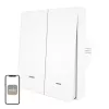 MOES ZS-B-EU2 ZigBee 2 kanālu gaismas slēdzis, nav nepieciešams neitrālais vads, balts