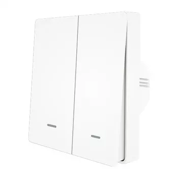 MOES ZS-B-EU2 ZigBee 2 kanālu gaismas slēdzis, nav nepieciešams neitrālais vads, balts