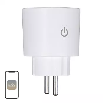 MOES MWP-EU16M-WH-MS viedā kontaktligzda ar enerģijas monitoringu, 16A, Wi-Fi, balta