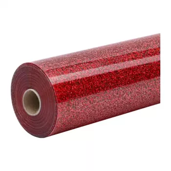 HTVRONT Glitter termopārneses plēve, 30,5 cm x 90 cm (sarkana)