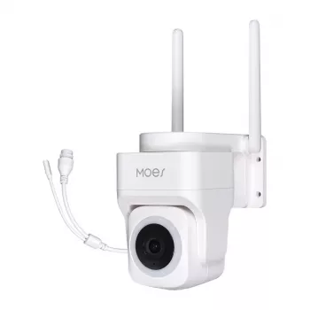 MOES WCM-B66 3MP āra Wi-Fi IP kamera ar AI cilvēku noteikšanu, pilnkrāsu nakts redzamību, Pan/Tilt, divvirzienu audio, IP66 laikapstākļu izturību