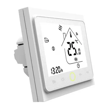 MOES BHT-002 Wi-Fi LCD viedais ūdens sildīšanas termostats, skārienjūtīgs ekrāns, lietotne un balss vadība, balts