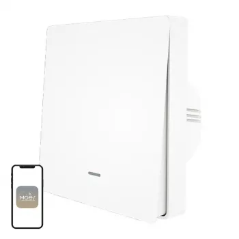 MOES ZS-B-EU1 ZigBee 1 kanāla gaismas slēdzis (nav nepieciešams neitrāls vads, balts)