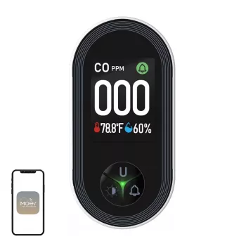 MOES S02-CO oglekļa monoksīda detektors, Zigbee 3.0, LCD ekrāns, 85dB signalizācija