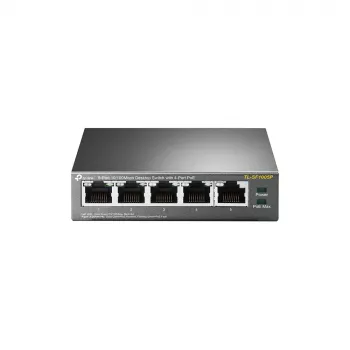 TP-Link TL-SF1005P 5 portu 10/100 Mbps galda PoE+ komutators ar 4 PoE+ portiem, 67W budžetu, Extend režīmu
