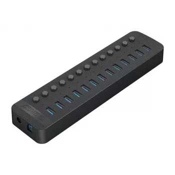 ORICO CT2U3-13AB-EU-BK-BP 13 portu USB 3.0 centrmezgls ar 60W barošanas adapteri, melns