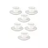 LA PORCELLANA BIANCA Teresa espreso krūzīšu komplekts ar apakštasītēm, 90 ml, porcelāns, balts, 12 gab.