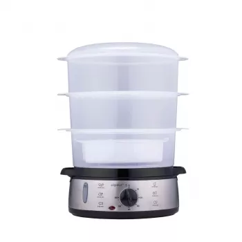 Alpina elektriskais tvaika katls 800W sudraba 3 līmeņu 9.5L bez BPA