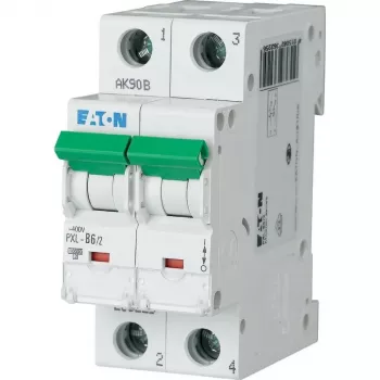 Eaton PXL-C6/2 miniatūras automātiskais slēdzis (MCB), 2 polu, 6 A, C raksturlīkne, 6 kA, 230/400 V AC 236278