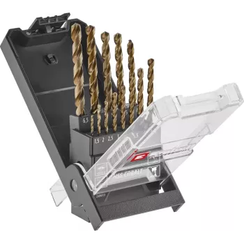 Einhell 249013 HSS-Co metāla spirālurbju komplekts, 13 gab., 1,5-6,5 mm, kobalta sakausējums, DIN 338, sadalītais uzgalis
