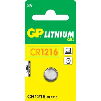 GP Batteries CR1216 litija pogu elements 3V (1 iepakojums)