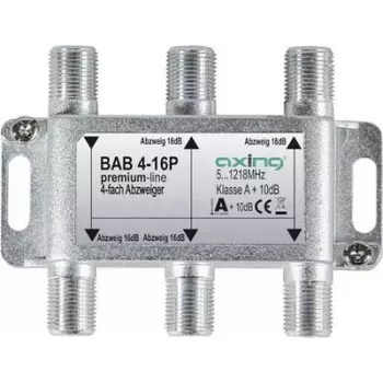 AXING BAB 4-16P - 4 virzienu satelīta atzars, 16 dB atzara zudumi, 5-2400 MHz, F-konektori