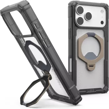 UAG Urban Armor Gear Plasma XTE 360 MagSafe ar statīvu vāciņš Apple iPhone 18 Pro Max/17 Pro Max - Ash (pelēks)/Titan/Transparent 114572113136