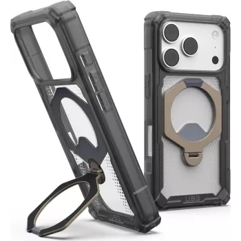 UAG Urban Armor Gear Plasma XTE 360 MagSafe maciņš ar statīvu Apple iPhone 18 Pro/17 Pro - Ash (caurspīdīgi pelēks) 114573113136