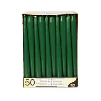 PAPSTAR konusveida sveces 22 x 250 mm, tumši zaļas, 50 gab. iepakojumā (17969)