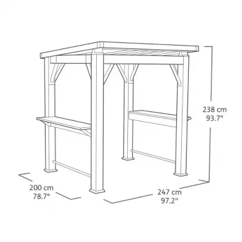 KETER Gazebo Grill 29213898 cietā jumta alumīnija gazebo