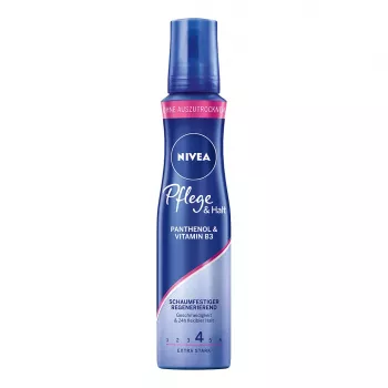 NIVEA Care & Hold Styling Mousse 150 ml – spēcīgs fiksācijas līmenis, apjoms un kopšana