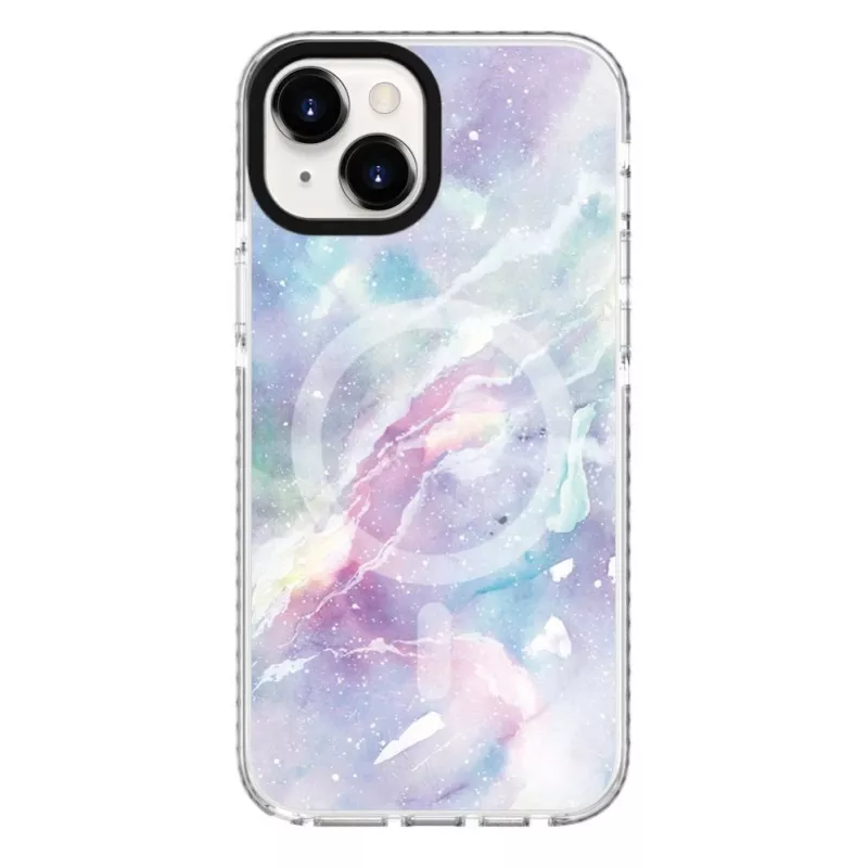 Evelatus Apple iPhone 15 Plus PC+TPU apvalks ar MagSafe - Custom Marble Purple