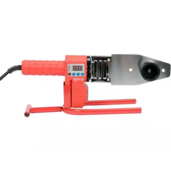 Yato YT-82251 plastmasas metināšanas iekārta 800 W ar LCD digitālo temperatūras kontroli, 100-550°C, 120-250 L/min gaisa plūsma, komplektā uzgaļi un metināšanas stieņi