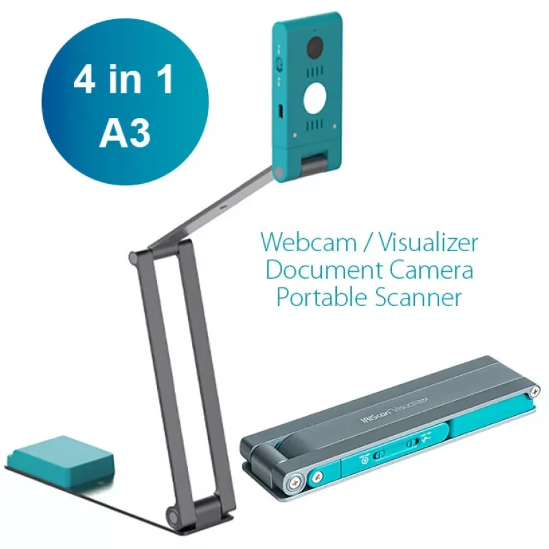 IRIScan Visualizer 7 Dyslexic - A3 dokumentu kamera, 13MP, USB, Arctic Blue/Silver