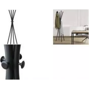 UNILUX TOTEM brīvstāvošs drēbju pakaramais, 1750 mm, melns metāls, 8 āķi 400188801