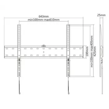E+P WHS 106 fiksēts televizora sienas stiprinājums 23-55 collu ekrāniem līdz 40 kg, VESA 75x75 līdz 400x400, melns 0005625406