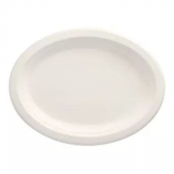 PAPSTAR pure ovāls cukurniedru šķīvis 260 x 200 mm, 50 gab., kompostējams, mikroviļņu krāsnī izmantojams 89741