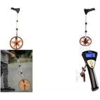 Bradas digitālais mērriteņa ratiņš ar teleskopisku rokturi un pārnēsāšanas maciņu, 318 mm ritenis, apgaismots LCD, DIY-MW10-D/CB
