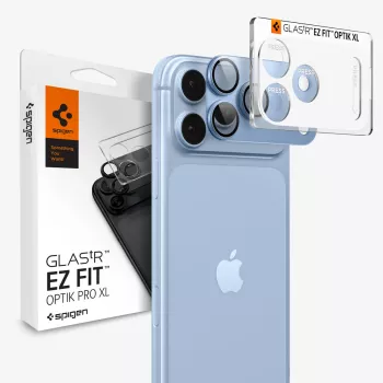 Spigen Optik Pro XL GLAS.TR EZ Fit rūdīta stikla kameras objektīva aizsargs iPhone 18 Pro - gaiši zils