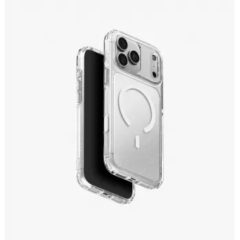 UNIQ LifePro Xtreme MagClick uzlādes apvalks iPhone 18 Pro Max / 17 Pro Max - caurspīdīgs ar spīdumiem