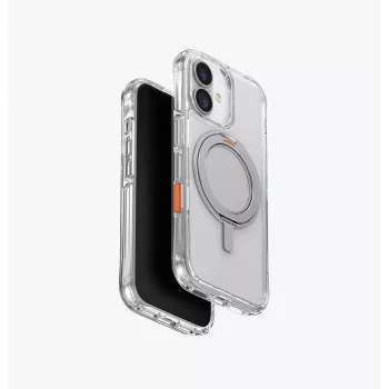 UNIQ Swivix iPhone 17 korpuss ar 360° rotējošu statīvu, caurspīdīgs